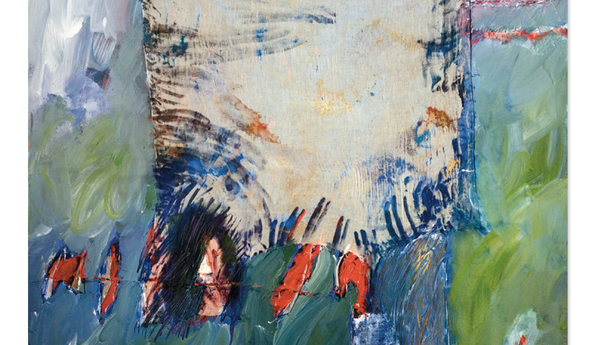 Coy, J. (1992). Stitched Work 3. 5 x 5 feet. Acrylic, string & muslin on canvas.